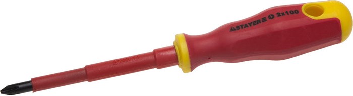 STAYER Electro, PH2 х 100 мм, диэлектрическая отвертка, Professional (25142-2-10) 00024326