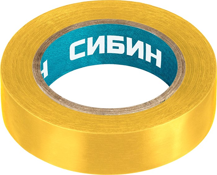 СИБИН 15 мм х 10 м, 5 000 В, желтая, изолента ПВХ (1235-5) 00024407