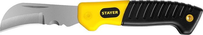 STAYER изогнутое лезвие, монтерский складной нож, Professional (45409) 00024418