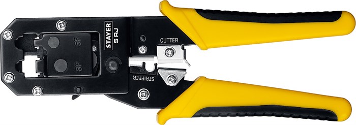 STAYER S-RJ, (RJ45, RJ11, RJ12), универсальный кримпер, Professional (22652) 00024489