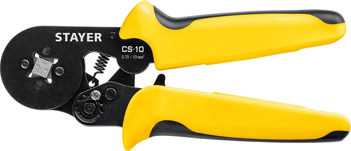 STAYER CS-10, 0.25 - 10 мм2, мультидиапазонные пресс-клещи с квадратным профилем для втулочных наконечников, Professional (44447) 00024501