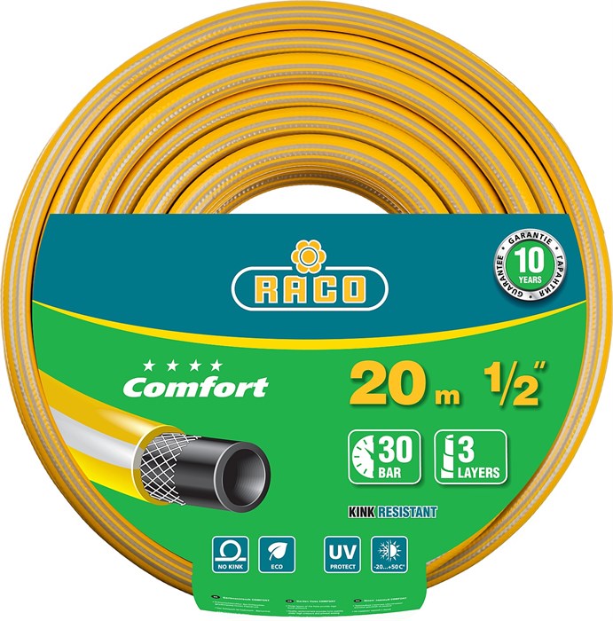 RACO COMFORT, 1/2″, 20 м, 30 атм, трёхслойный, армированный, поливочный шланг (40303-1/2-20) 00025051