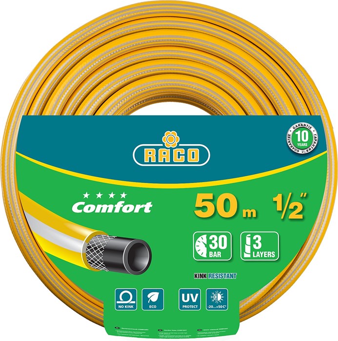 RACO COMFORT, 1/2″, 50 м, 30 атм, трёхслойный, армированный, поливочный шланг (40303-1/2-50) 00025052