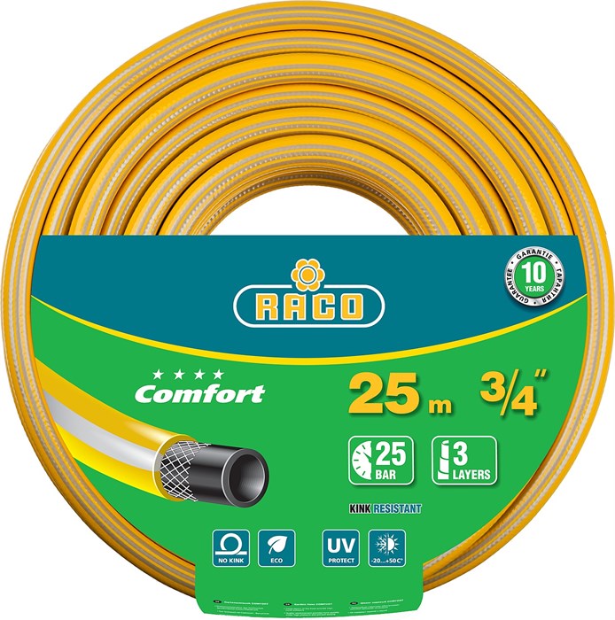 RACO COMFORT, 3/4″, 25 м, 25 атм, трёхслойный, армированный, поливочный шланг (40303-3/4-25) 00025054