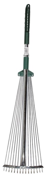 RACO R744, длина 790-1240 мм, ширина 175-550 мм, с телескопическим черенком, 15 зубцов, регулируемые веерные грабли (4231-53/744) 00025382