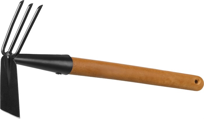 GRINDA ProLine 113х100х575 мм, 3 зубца, деревянная ручка, мотыга-рыхлитель (421517) 00025452