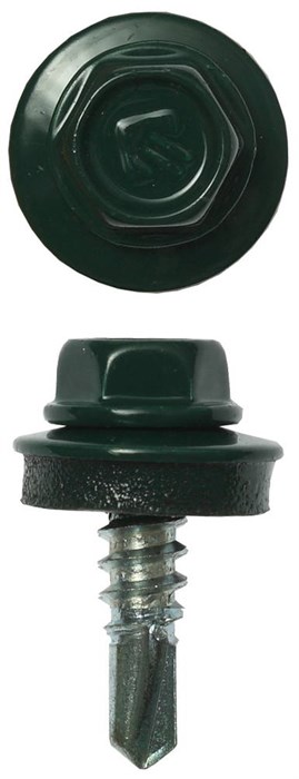 ЗУБР СКМ 6005, 19 х 5.5 мм, зелёный насыщ., 2500 шт (10,77 кг.), кровельный саморез, Профессионал (4-300310-55-019-6005) 00028971