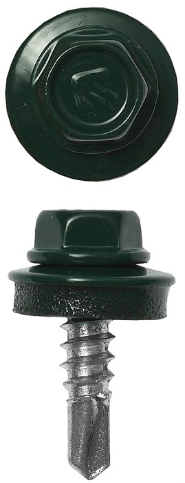 ЗУБР СКМ 6005, 25 х 5.5 мм, зелёный насыщ., 1800 шт (10,4 кг.), кровельный саморез, Профессионал (4-300310-55-025-6005) 00028972