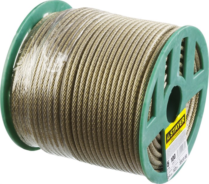STAYER 5 мм, L 100 м, стальной трос в полимерной оболочке (30410-50) 00029866