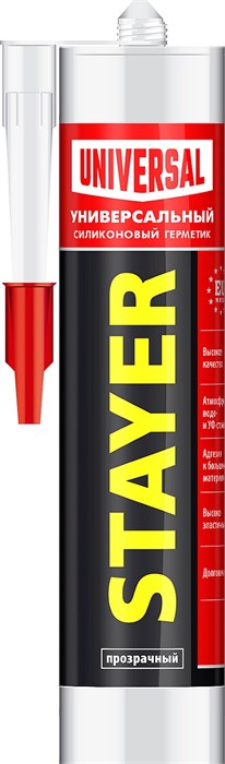 STAYER 260 мл, прозрачный, силиконовый, универсальный герметик (41213-2) 00030753