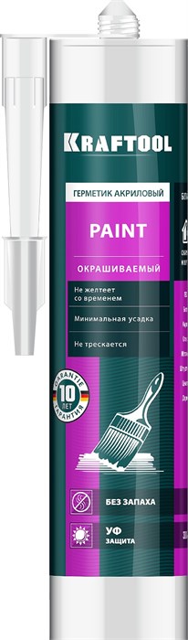 KRAFTOOL PAINT, 300 мл, белый, универсальный акриловый герметик (41251-0) 00030758
