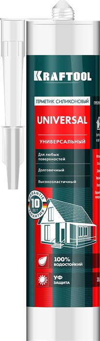 KRAFTOOL UNIVERSAL, 300 мл, прозрачный, универсальный силиконовый герметик (41253-2) 00030760