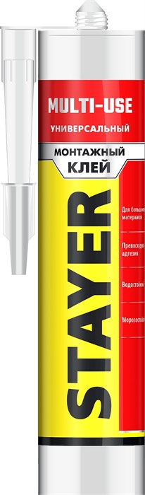 STAYER MULTI USE, 280 мл, белый, универсальный монтажный клей, Professional (41321) 00030779