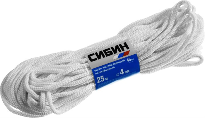СИБИН 4 мм, 25 м, хозяйственный, полиэфирный шнур (50264) 00030908