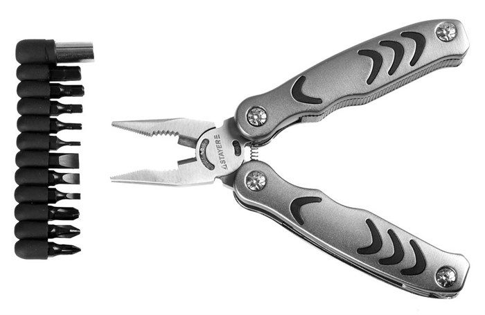 STAYER PROFESSIONAL, мультитул, 12в1, силовая модель, с набором бит, нейлоновый чехол, 105мм (22852) 00031091