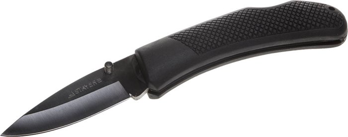 STAYER 82 мм, большой, с обрезиненной ручкой, складной нож (47600-2) 00031148