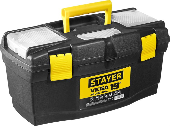 STAYER VEGA-19, 490 х 250 х 250 мм, (19″), пластиковый ящик для инструментов (38105-18) 00031373