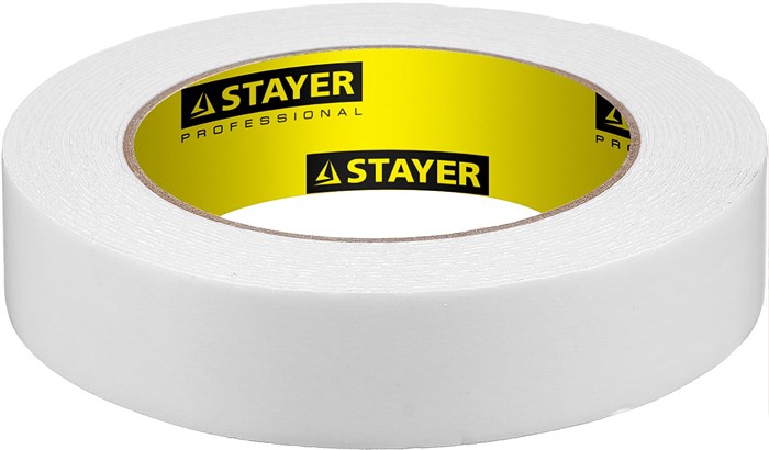 STAYER 25 мм, 5 м, белая, на вспененной основе, двухсторонняя клейкая лента, Professional (12231-25-05) 00031611