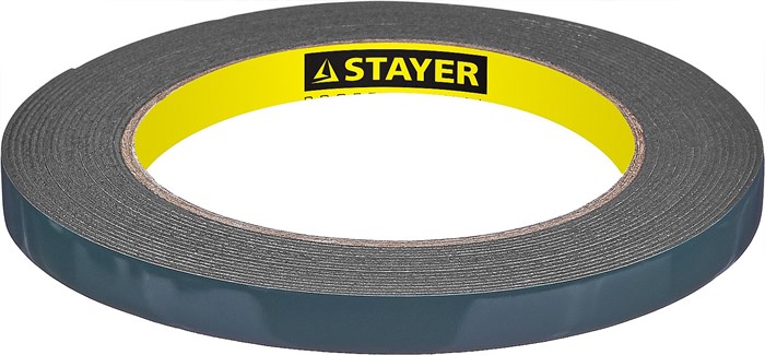 STAYER 9 мм, 5 м, черная, на вспененной основе, двухсторонняя клейкая лента, Professional (12233-09-05) 00031612