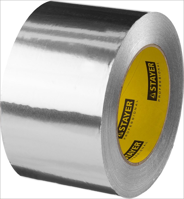 STAYER ProTape, 75 мм, 50 м, до 120 °С, самоклеящаяся алюминиевая лента, Professional (12268-75-50) 00031620