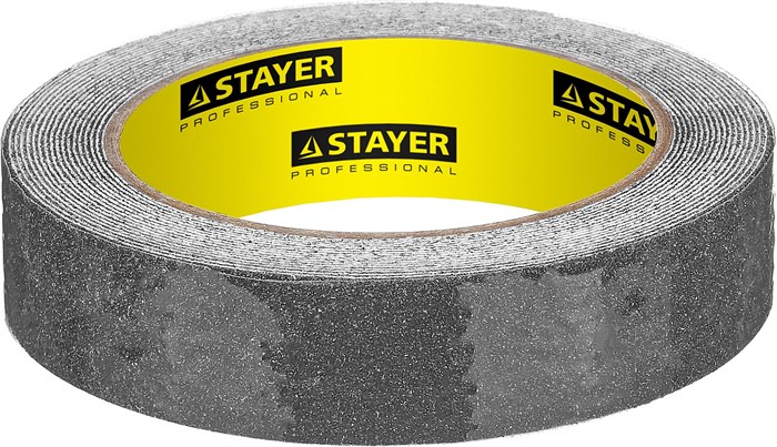 STAYER 25 мм, 5 м, черная, противоскользящая клейкая лента, Professional (12270-25-05) 00031621