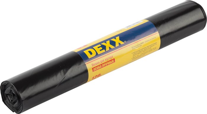 DEXX 120 л, 10 шт, черные, мусорные мешки (39151-120) 00031704
