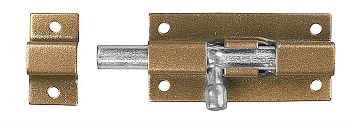 ШП-40 КМЦ, для окон и мебели, 40 мм, цвет коричневый металлик/цинк, накладная задвижка (37753-40) 00031936