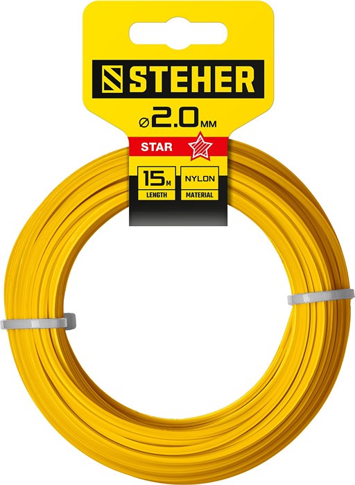 STEHER ЗВЕЗДА, 2.0 мм, 15 м, леска для триммера (75010-2.0) 0001442490