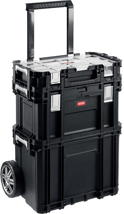 KETER SMART ROLLING, 564 х 373 х 700 мм, (22″), набор пластиковый ящик-тележка + ящик для инструментов + ящик органайзер (38390-22) 0002073123