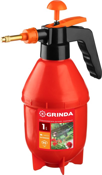 GRINDA PS-1E, объем 1 л, ручной, с удлинённым соплом, колба из полиэтилена, помповый опрыскиватель (40366) 0002182967