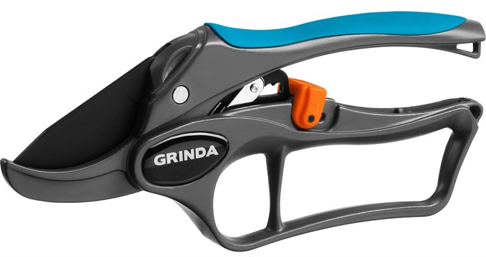 GRINDA P-33, 200 мм, закаленная сталь, с храповым механизмом, алюминиевые рукоятки с эфесом, контактный секатор, PROLine (423433) 0002184194