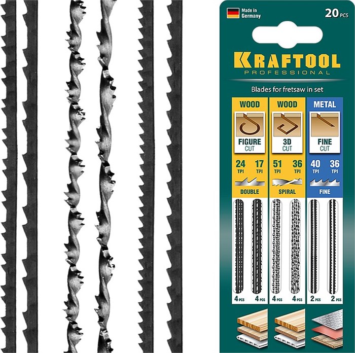 KRAFTOOL 130 мм, полотна для лобзика (15348-H20) 0002205438