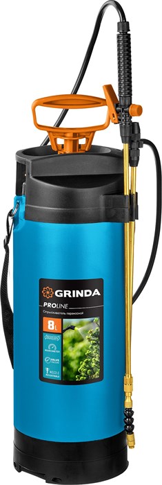 GRINDA PT-8, 8 л, с широкой горловиной, с упорами для ног, переносной опрыскиватель, PROLine (8-425158) 0002277760