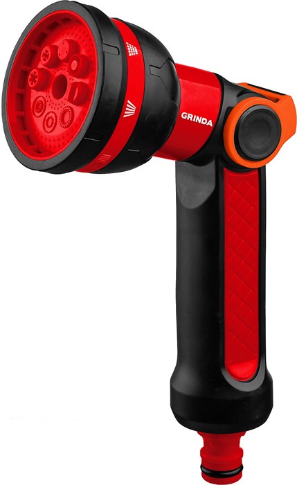 GRINDA N-8, с регулятором напора, 8 режимов, двухкомпонентный, поливочный пистолет (8-427188) 0002277845