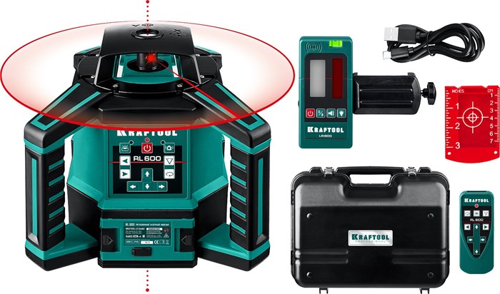 KRAFTOOL RL600, 600 м, ротационный лазерный нивелир (34600) 0002771438