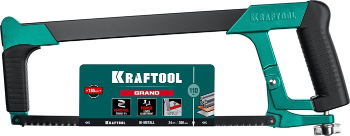 KRAFTOOL GRAND, 300 мм, обрезиненная ручка, полотно Bi-Metal, ножовка по металлу (15801) 0003531145