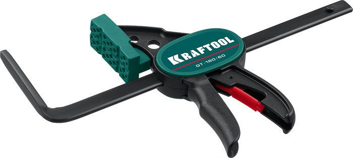 KRAFTOOL GT-160/60, 160/60 мм, универсальная, быстрозажимная, в T-track, пистолетная струбцина (32237) 0004689795