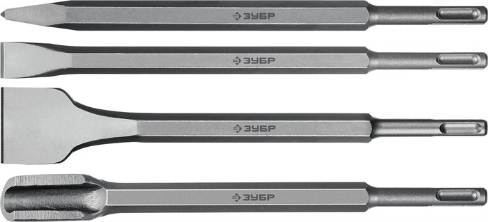 ЗУБР БУРАН, 4 шт, 250 мм, SDS-plus, набор зубил, Профессионал (29360-H4) 0005513233