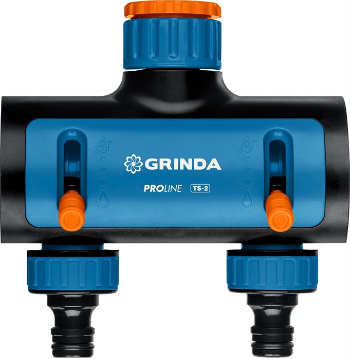 GRINDA TS-2, двухканальный 3/4″ - 1″ с внутренней резьбой, соединитель с внешней резьбой 3/4″ - 1, поливочный распределитель, PROLine (8-426312) 0006455378
