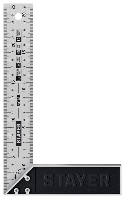 STAYER 250 мм, столярный угольник, Professional (3431-25) 00014366175