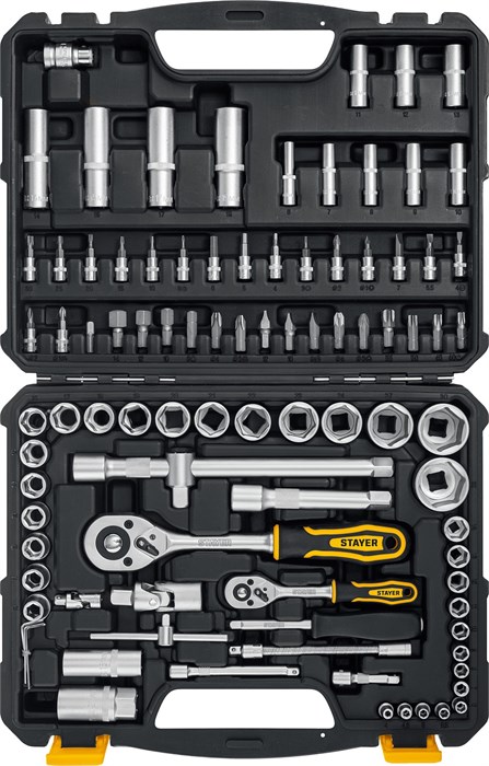 STAYER AUTO 94, 94 предм., (1/2″+1/4″), универсальный набор инструмента, Professional (27760-H94) 00016009846