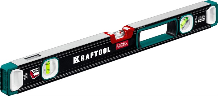 KRAFTOOL A-RATE CONTROL, 600 мм, точность 0.3 мм/м, с инновационным зеркальным глазком, сверхпрочный уровень (34986-60) 00016053779