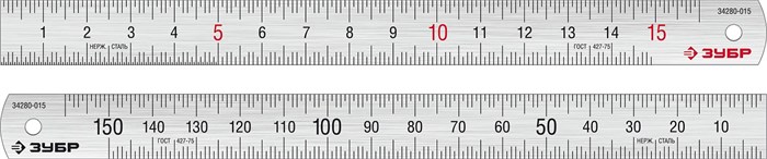 ЗУБР Про-15, длина 0.15 м, усиленная нержавеющая линейка, Профессионал (34280-015) 00017031094
