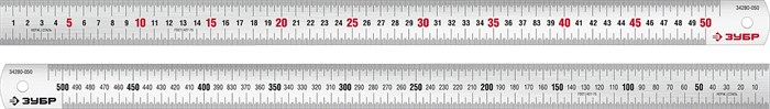 ЗУБР Про-50, длина 0.50 м, усиленная нержавеющая линейка, Профессионал (34280-050) 00017222673