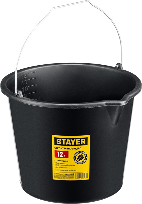 STAYER STRONG, 12 л, строительное пластиковое ведро (06083-12) 00018840564