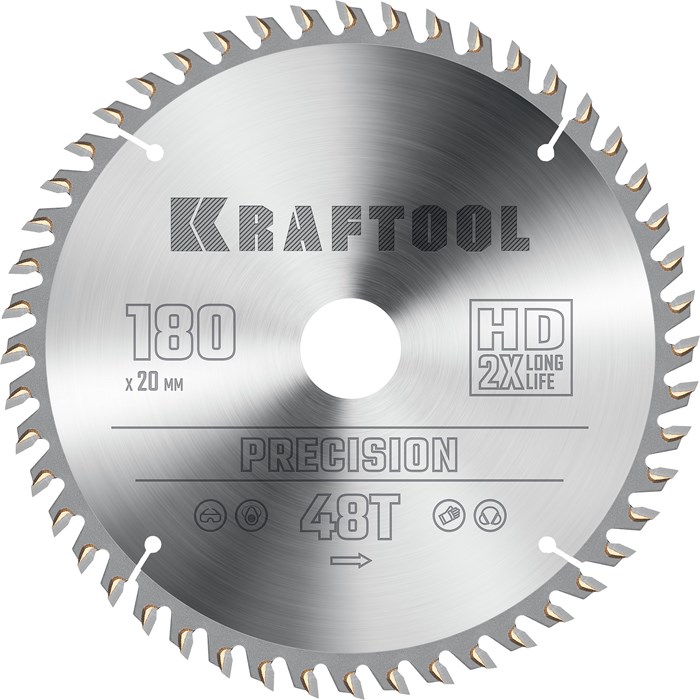 KRAFTOOL Precision, 180 х 20 мм, 48Т, пильный диск по дереву (36952-180-20) 00019871413