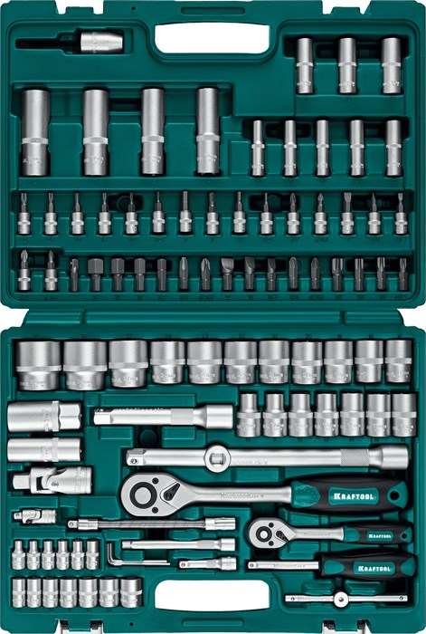 KRAFTOOL X-Drive 94, 94 предм., (1/2″+1/4″), универсальный набор инструмента (27883-H95) 00021091673
