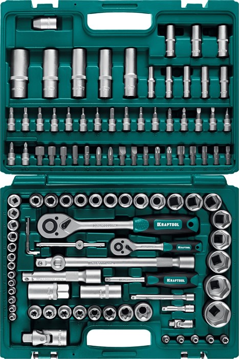 KRAFTOOL X-Drive 108, 108 предм., (1/2″+3/8″+1/4″), универсальный набор инструмента (27888-H108) 00021521647