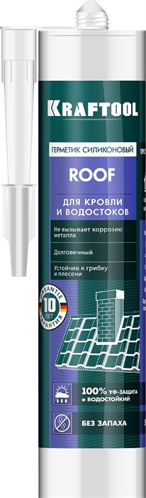KRAFTOOL ROOF, 300 мл, прозрачный, кровельный силиконовый герметик (41258-2) 00022152600