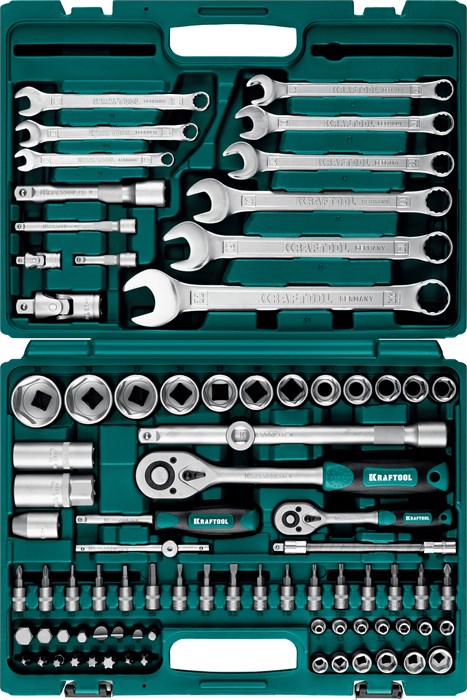 KRAFTOOL X-Drive 82, 82 предм., (1/2″+1/4″), универсальный набор инструмента (27887-H82) 00022241780